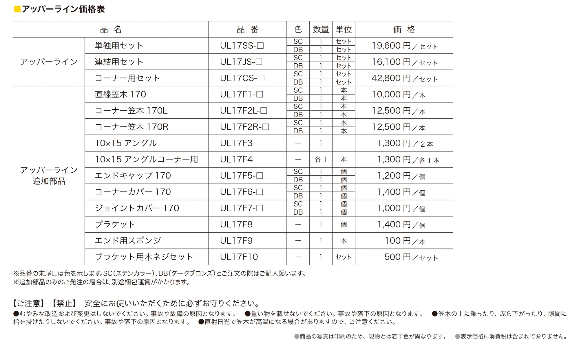 アッパーライン_価格_1