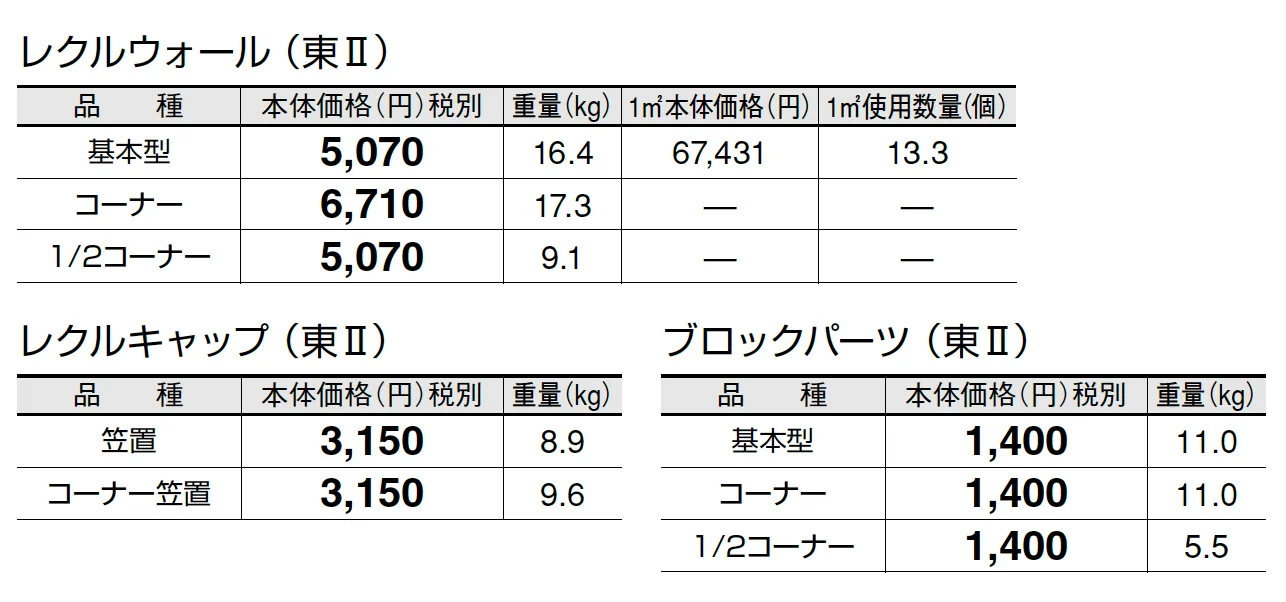 レクルウォール【2025年版】【廃番】_価格_2