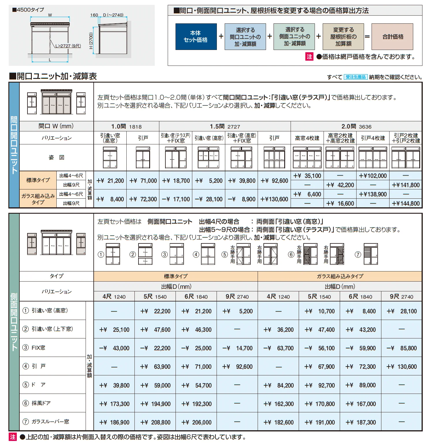 スーパーテラスGTⅡ(サッシ囲い仕様 土間納まり H20サイズ 標準タイプ)【2025年10月価格改訂版】_価格_2