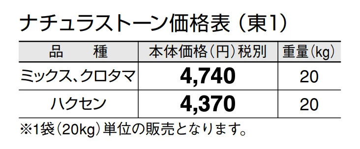 ナチュラ ストーン【2024年版】_価格_1