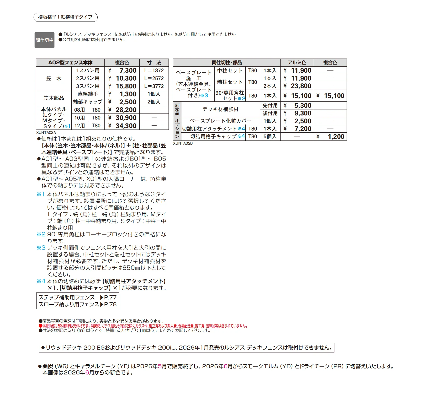 ルシアス デッキフェンス A02型【2026年1月発売】【2025年版】_価格_1