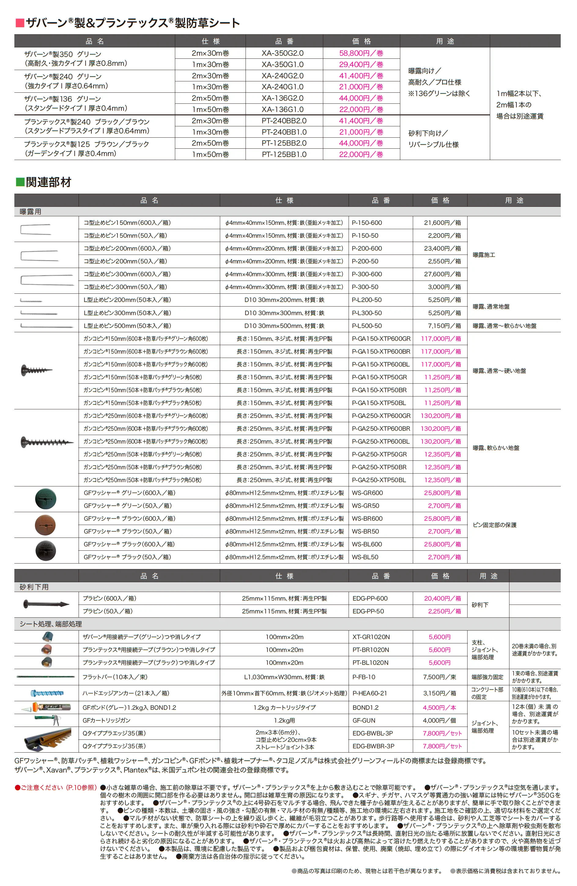 ザバーン®&プランテックス®_価格_1