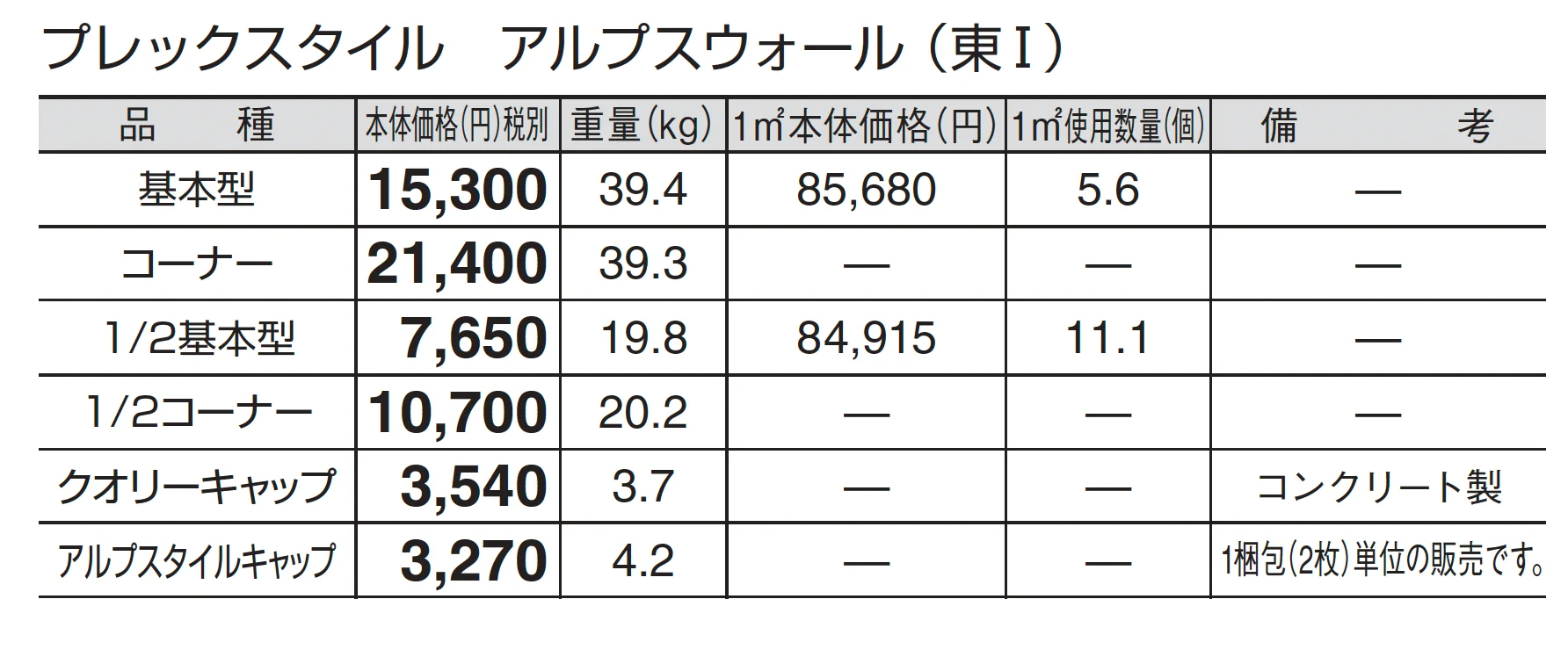 プレックスタイル アルプスウォール_価格_1