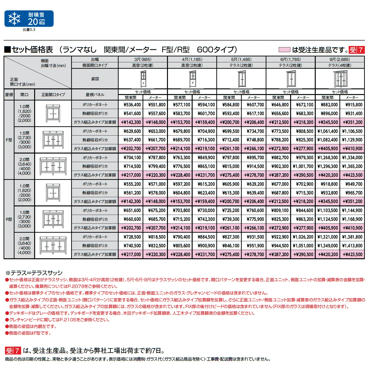 サニージュ F型 床納まり(ランマなし) 関東間_価格_1