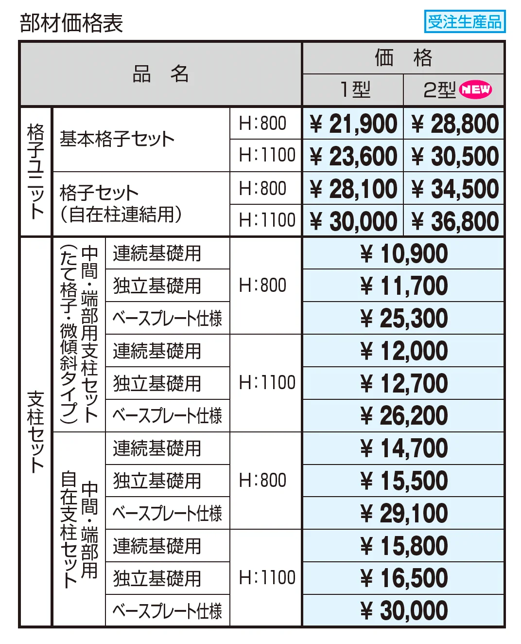 ピュアライン2型 たて格子タイプ【2025年10月価格改訂版】_価格_2