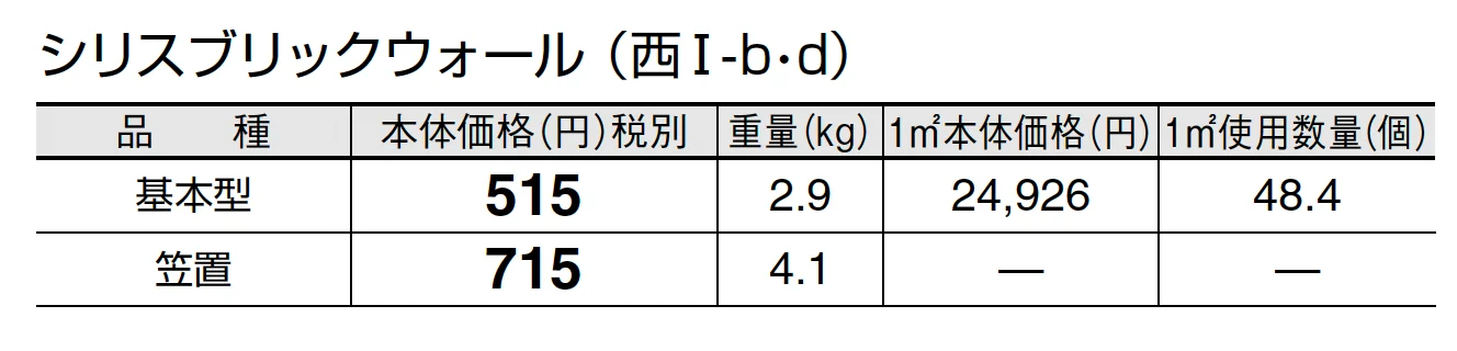 シリスブリック ウォール_価格_4
