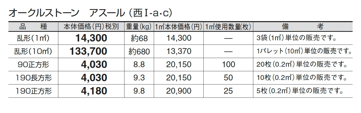 オークルストーン アスール_価格_3