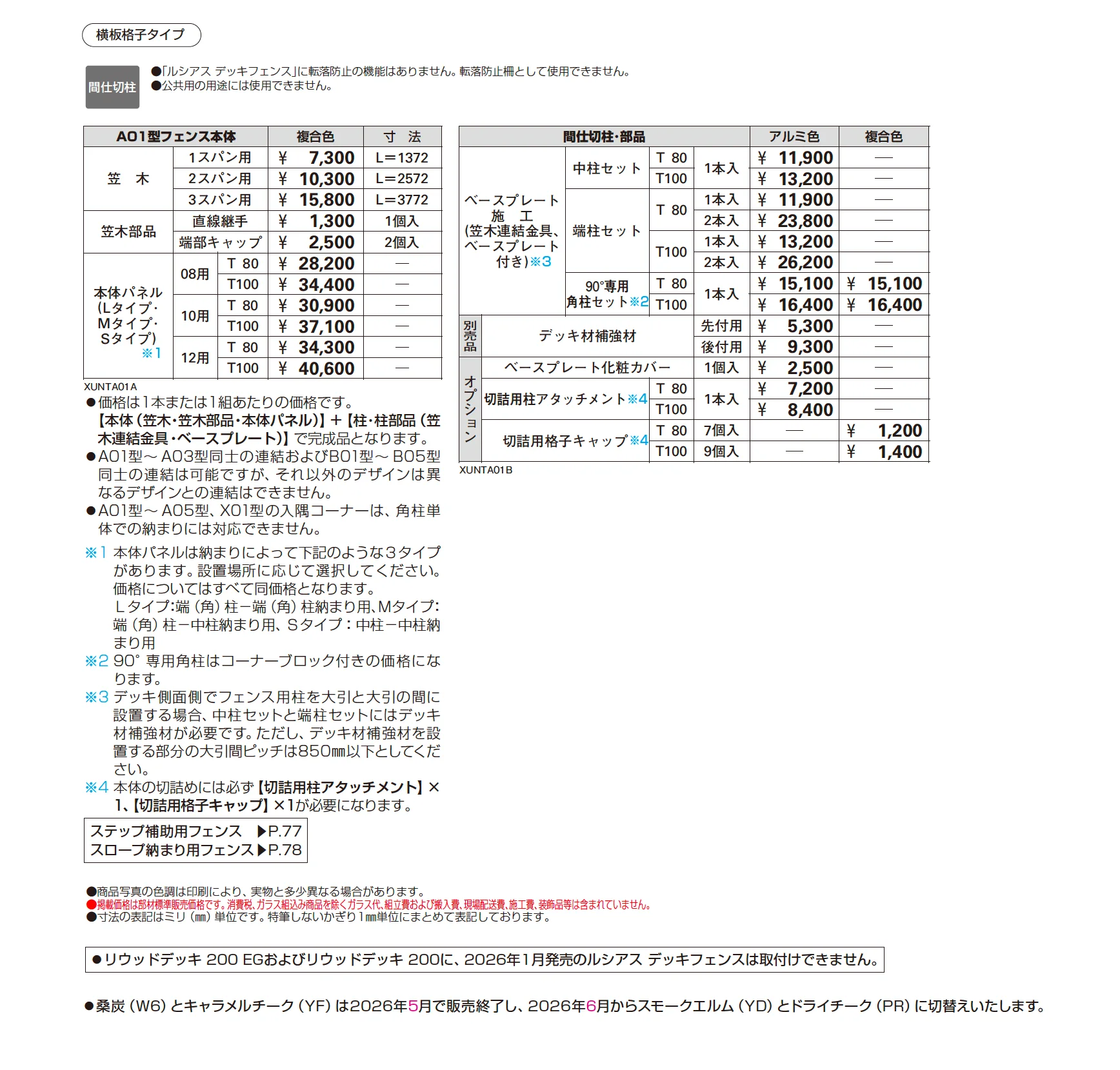 ルシアス デッキフェンス A01型【2026年1月発売】【2025年版】_価格_1