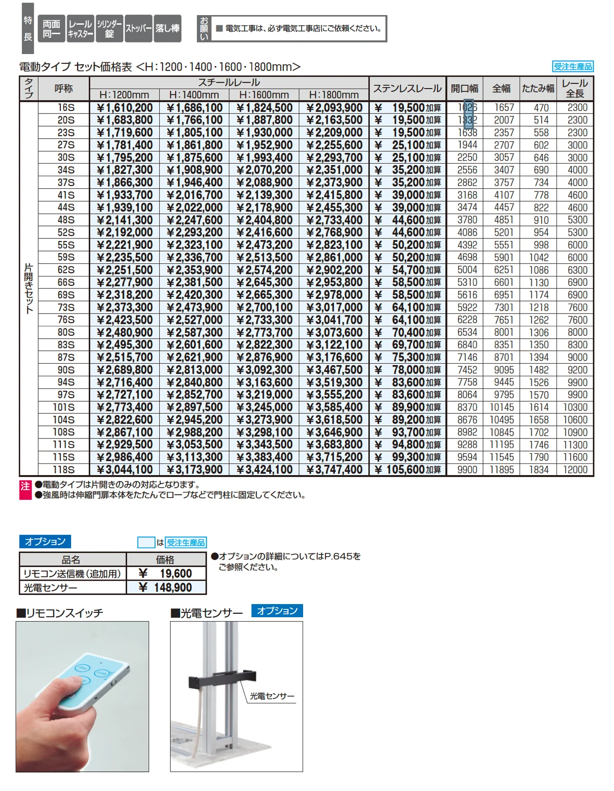 電動タイプ アルテンダフォルテ フラットレールタイプ【2025年10月価格改訂版】_価格_1
