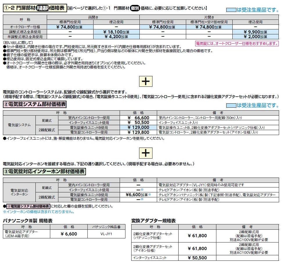 タッチ&ノータッチキー プレミエス門扉 M-FA型【2024年版】_価格_2
