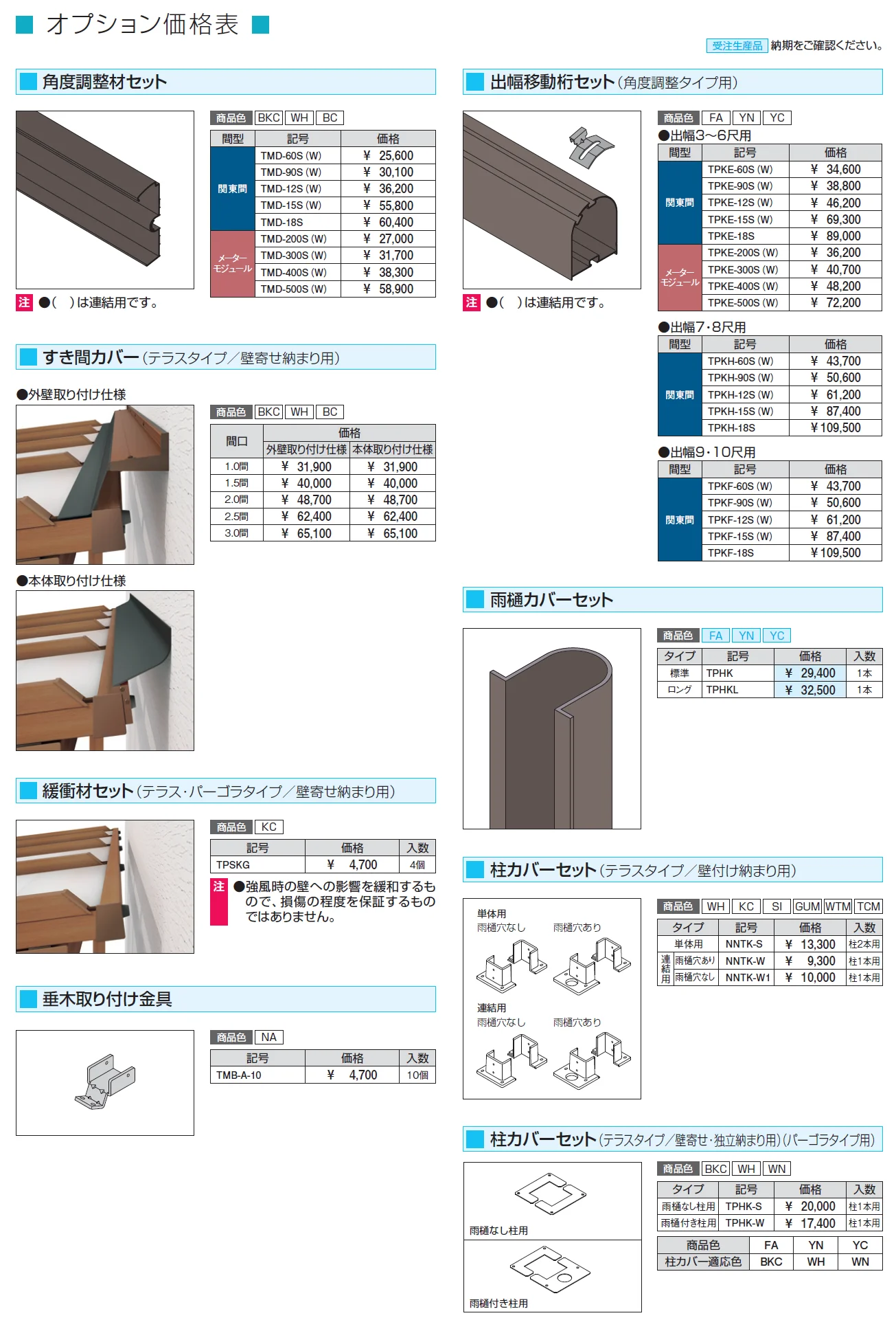 ナチュレP(前面パネル 二段仕様 独立式 パーゴラタイプ 壁寄せ納まり・独立納まり)【2024年版】_価格_2
