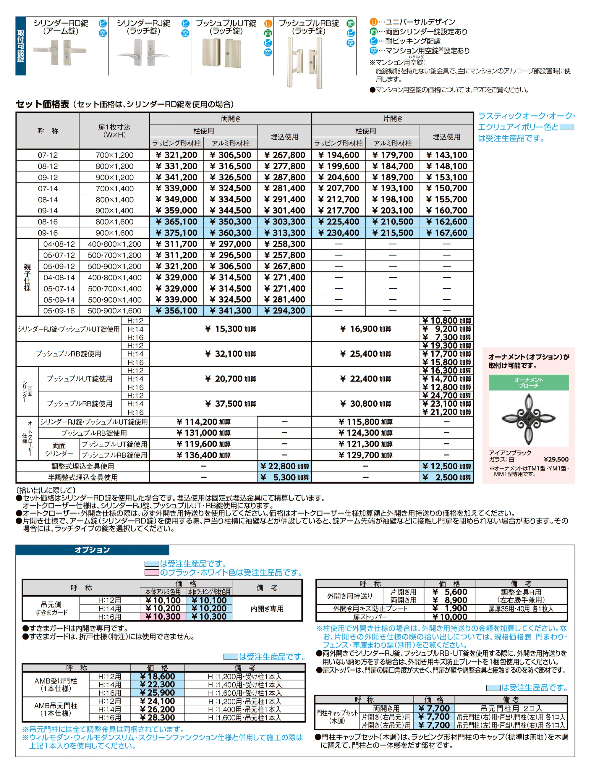 開き門扉AA TM1型(木調)_価格_2