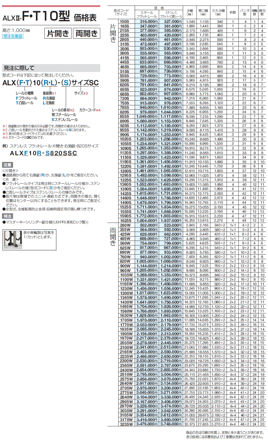 ALXⅡ-F/T 10型/12型/14型/16型/18型【2024年版】_価格_1