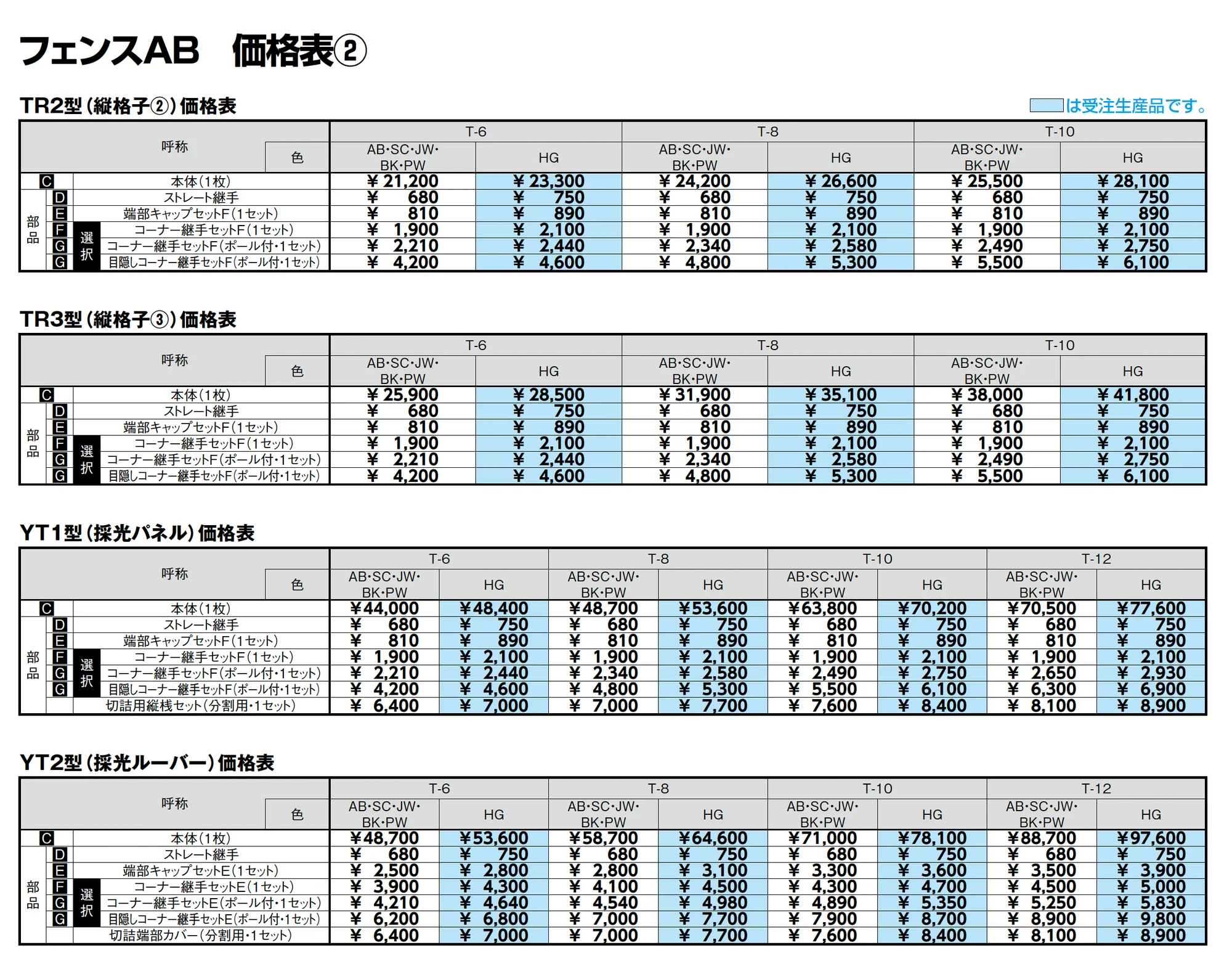 フェンスAB 多段柱(2段柱)【2025年版】_価格_11