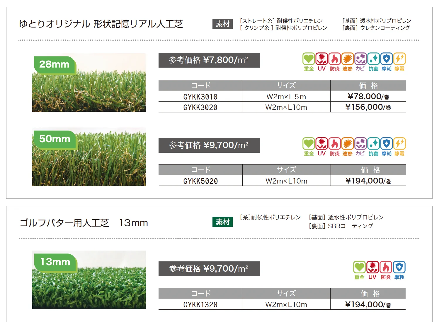 ゆとりオリジナル 形状記憶リアル人工芝【2024年版】_価格_1