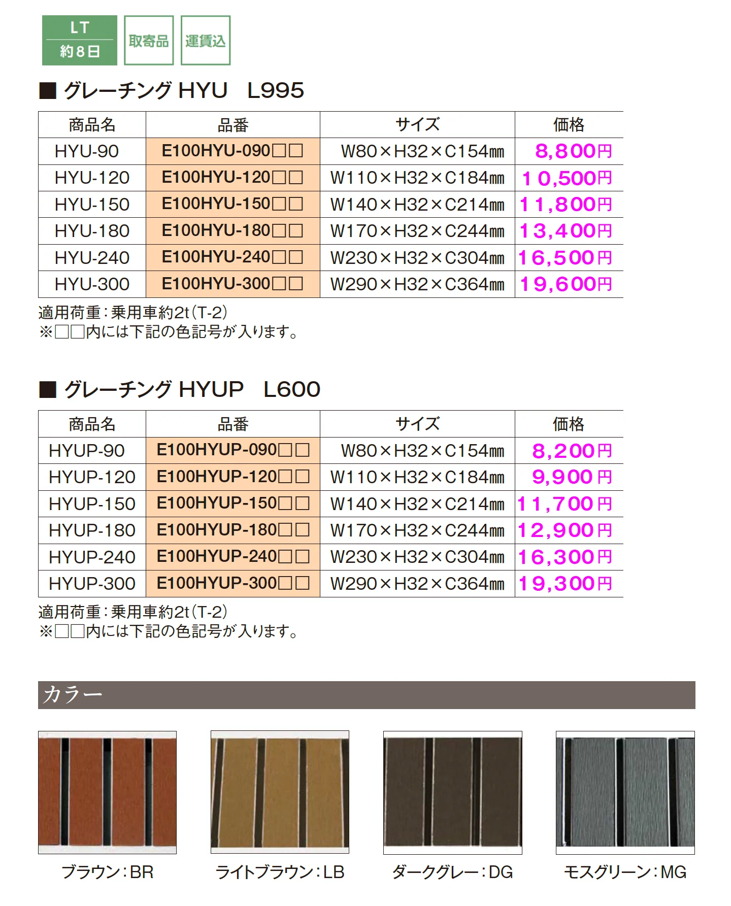 グレーチング HYU/HYUP_価格_1
