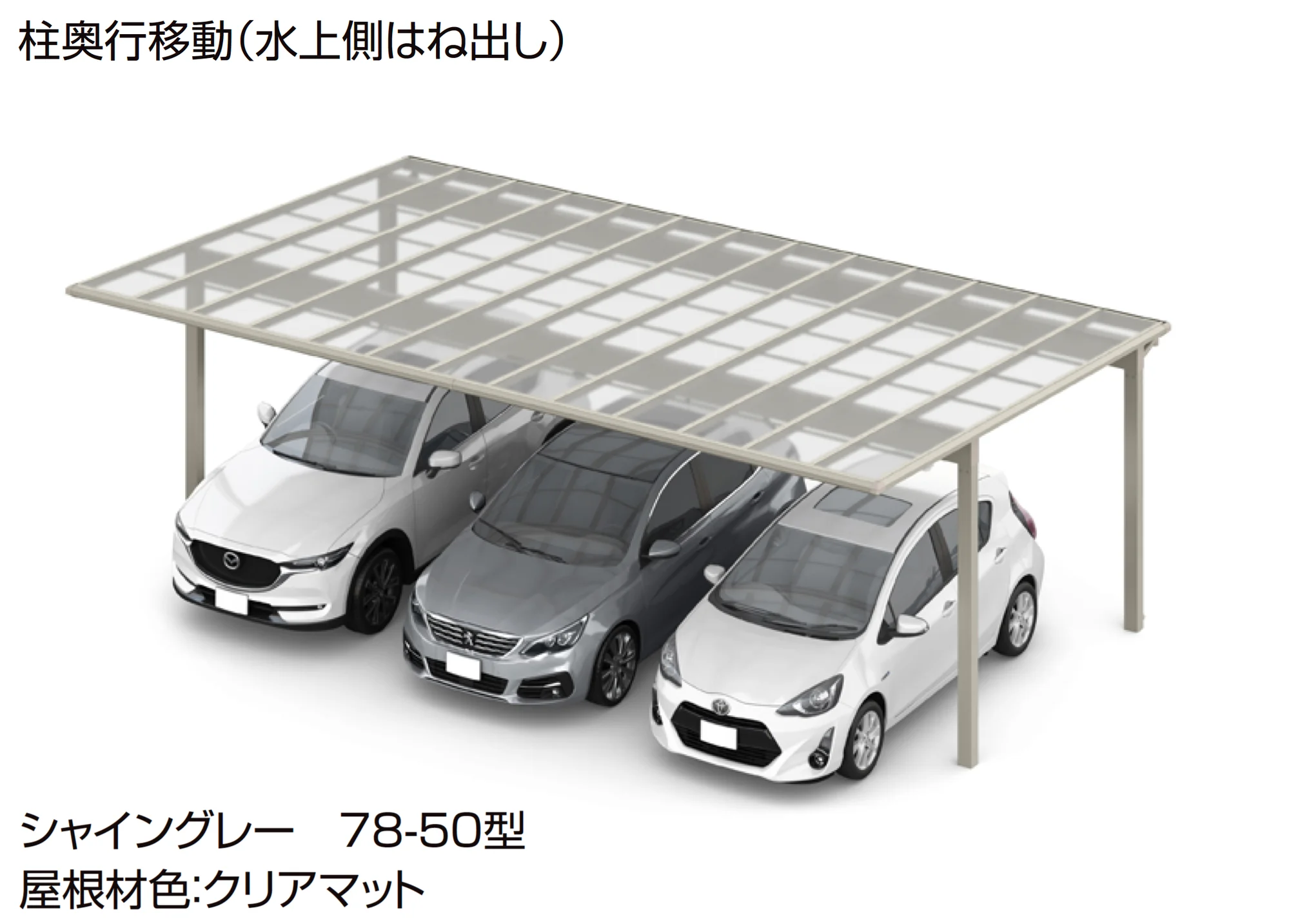 LIXILの「フーゴFプラス 3台用 柱奥行移動」のサブ画像2