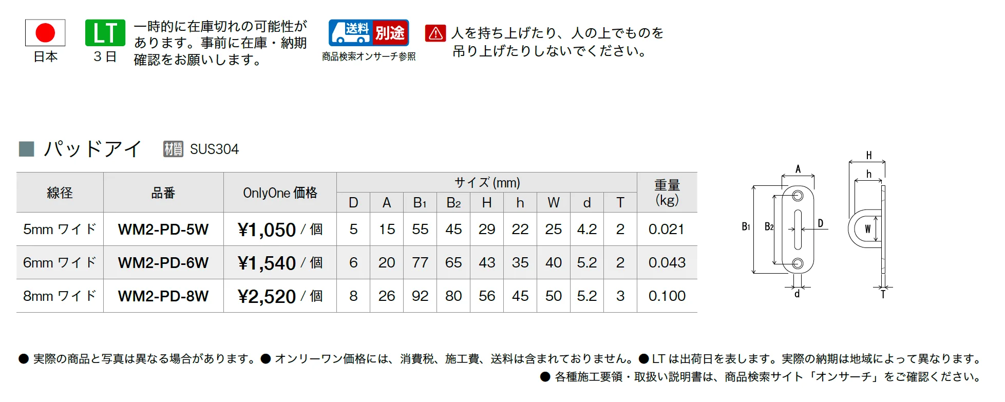 パッドアイ_価格_1