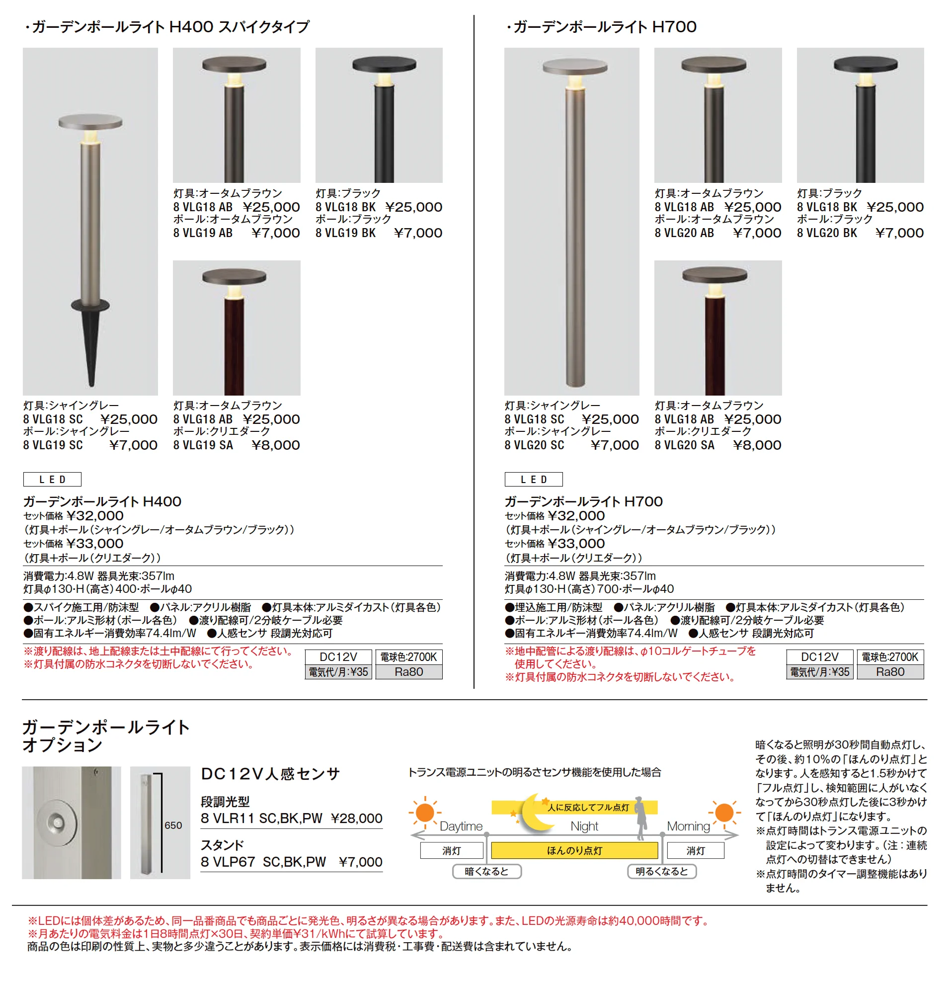 ガーデンポールライト H400/H700_価格_1