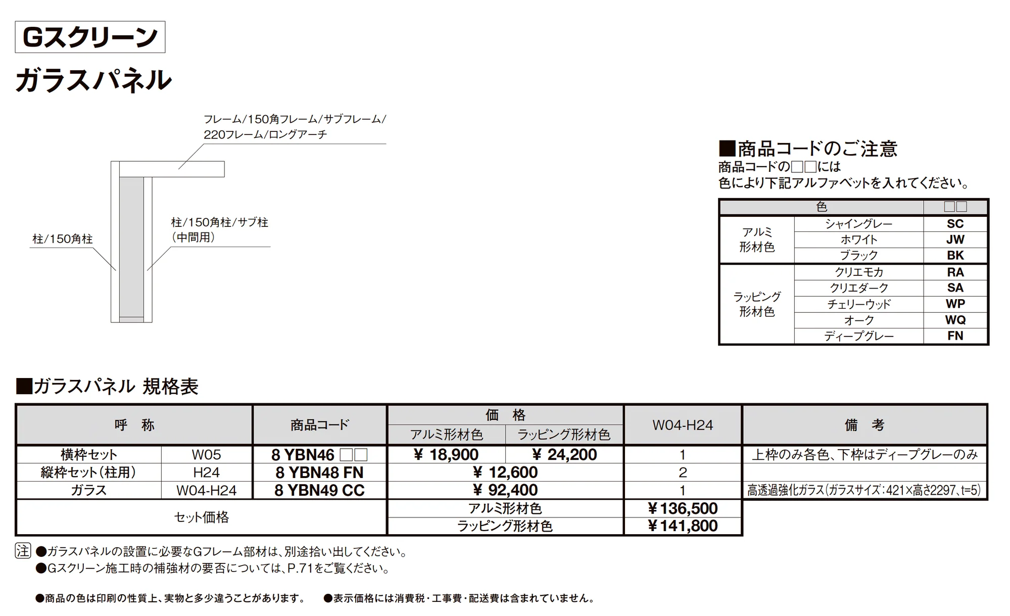 プラスG Gスクリーン ガラスパネル_価格_1