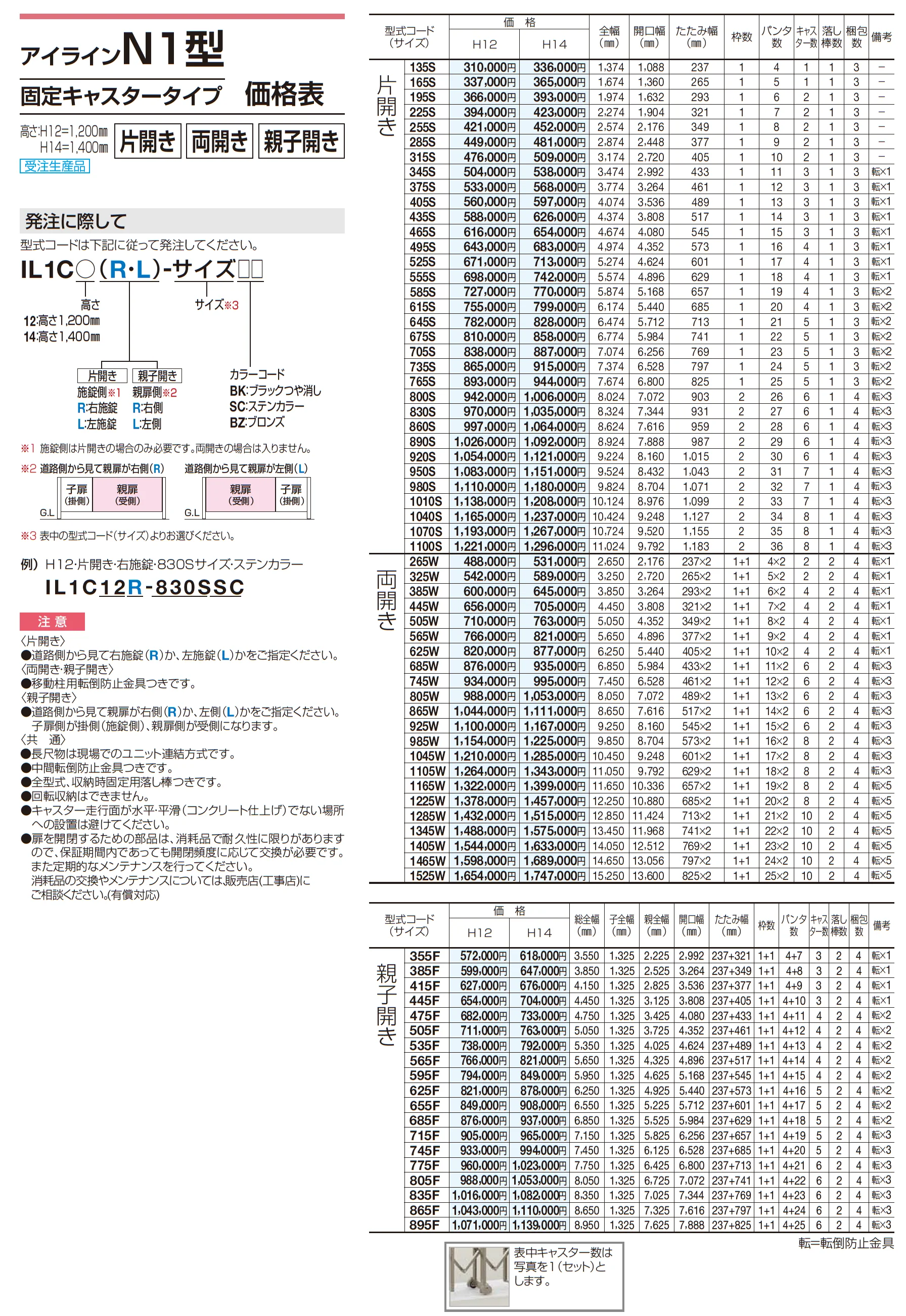 アイラインN1型  フラットレールタイプ /固定キャスタータイプ /自在キャスタータイプ_価格_2