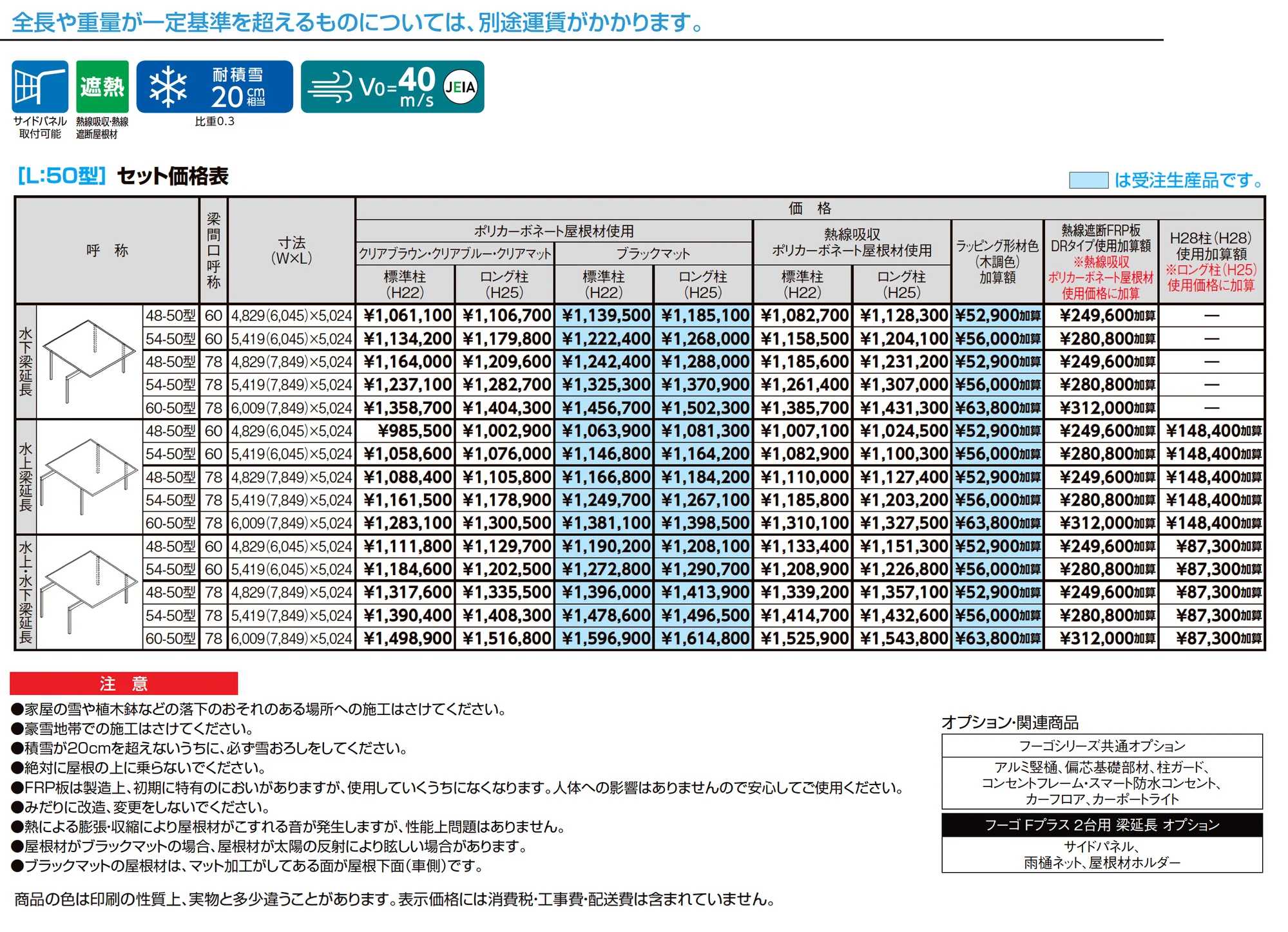 フーゴFプラス 2台用 梁延長_価格_1