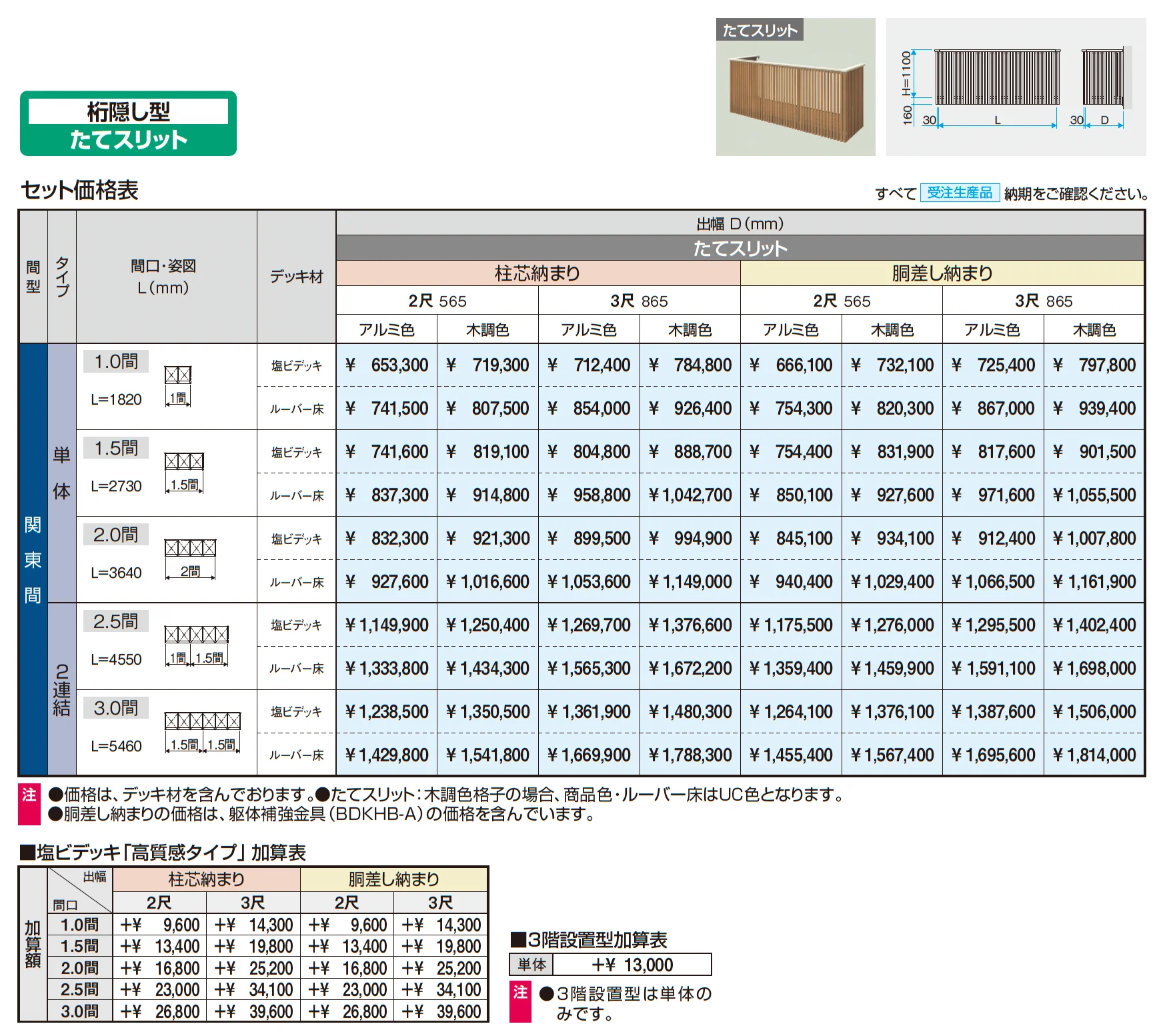 コーデリア(柱なし式 桁隠し型 たてスリット)_価格_1