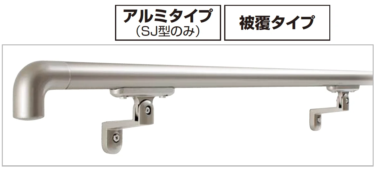 四国化成の「手すり セイフティビーム SU型Φ34mm / SJ型Φ38mm 壁付仕様」