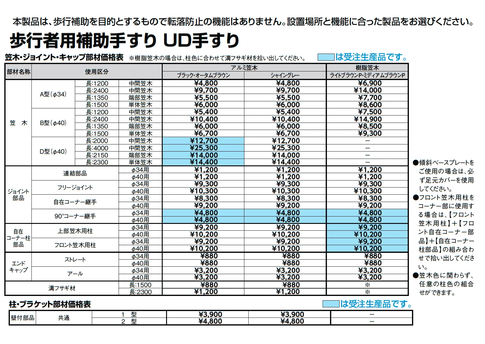 UD手すり 壁付け納まり【2025年版】_価格_1