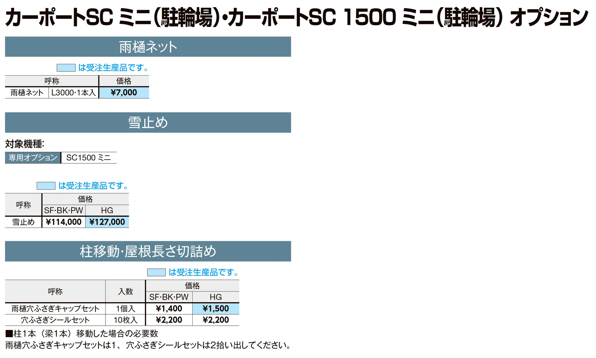 カーポートSC 1500 ミニ(駐輪場)_価格_4