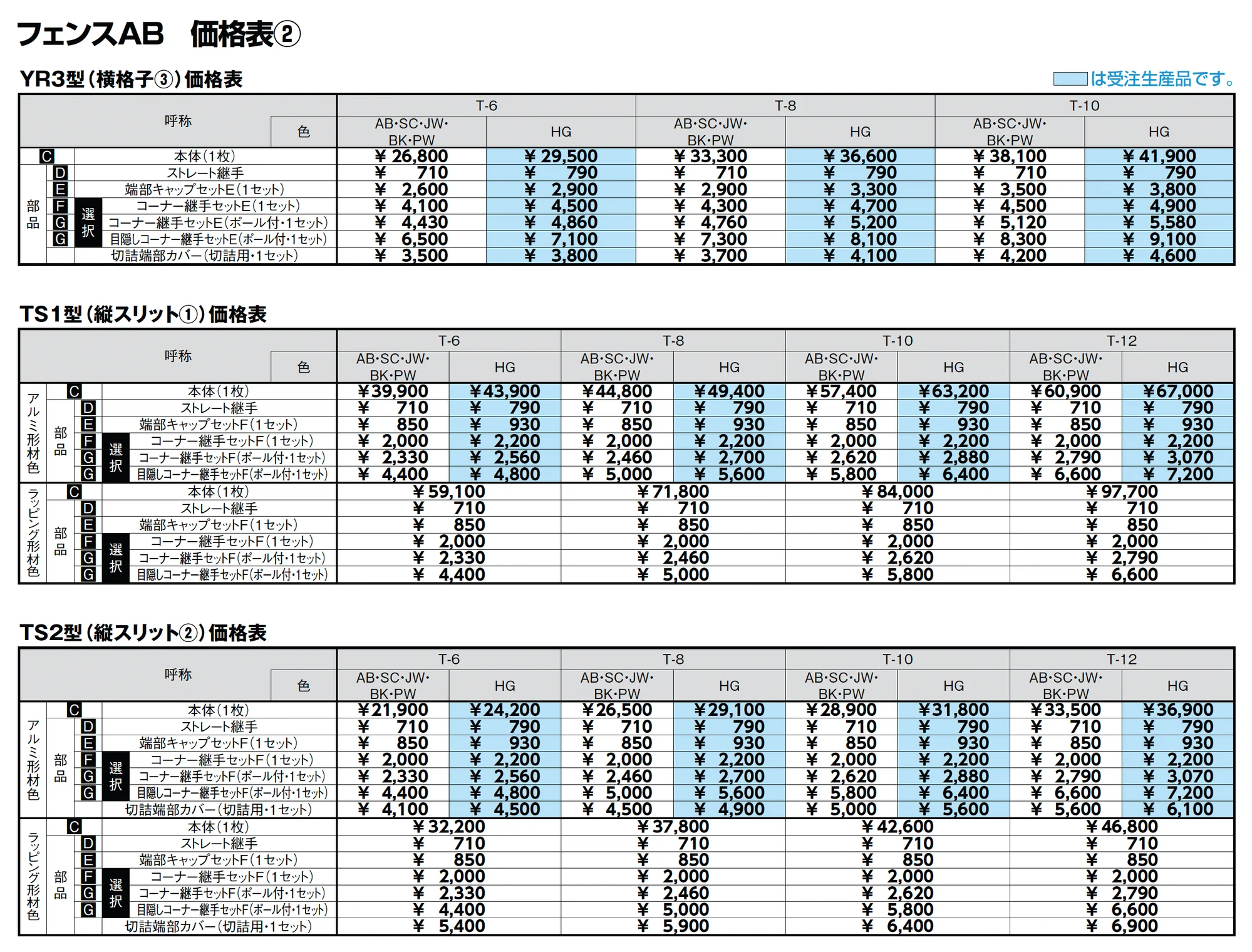 フェンスAB 多段柱(3段柱)_価格_10
