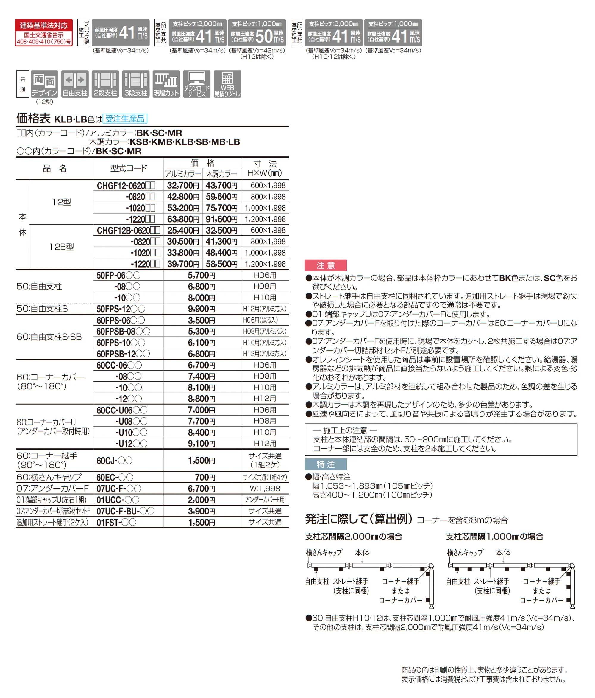 クレディフェンスHG 12型(両面仕上)/12B型(片面仕上)_価格_1