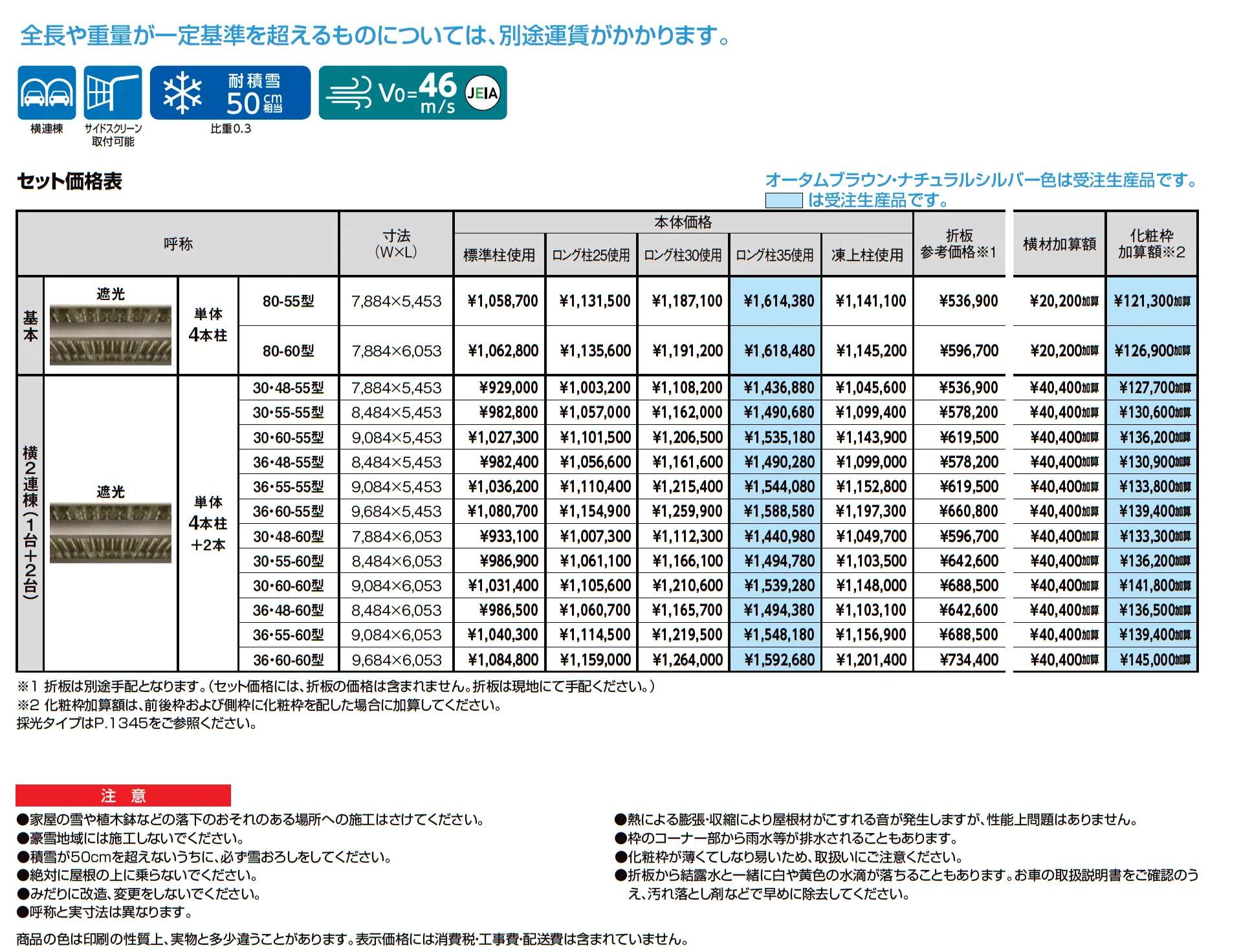 カーポートSW 1500タイプ 3台用_価格_1