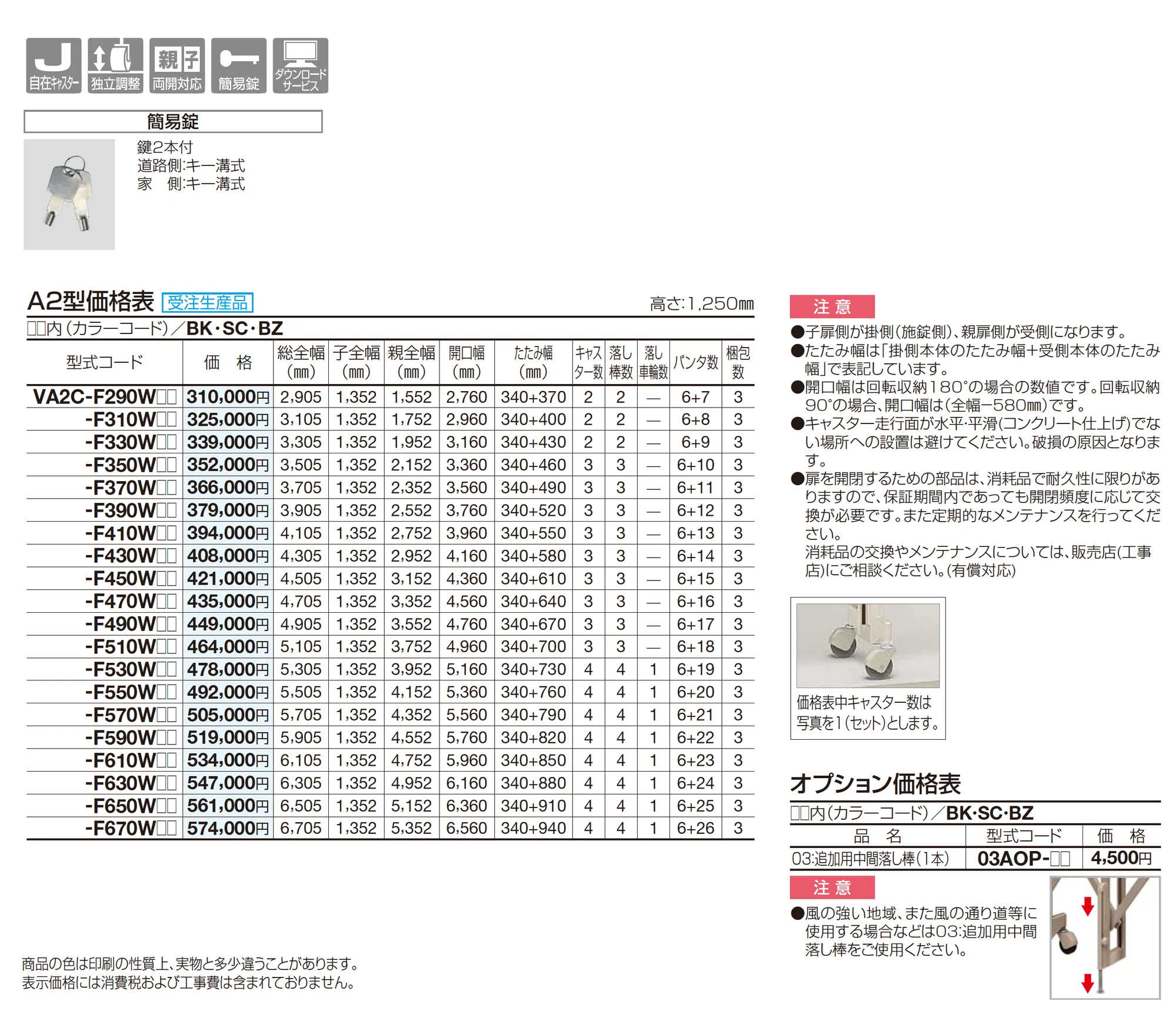 バリューアコーA2型(ペットガードタイプ 両開き親子タイプ)_価格_1