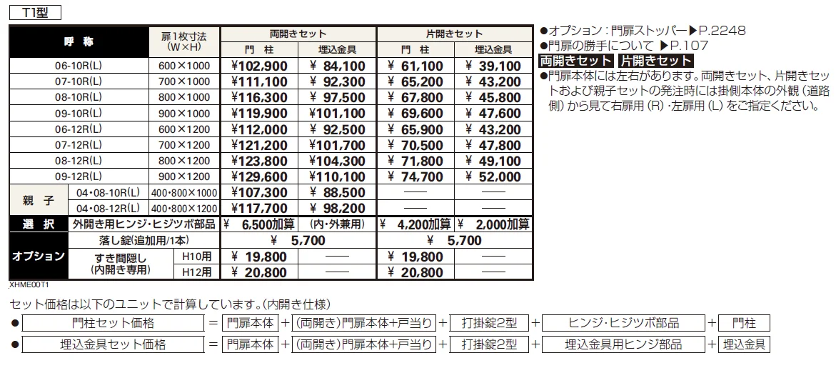 シンプレオ 門扉T1型【2024年版】_価格_1