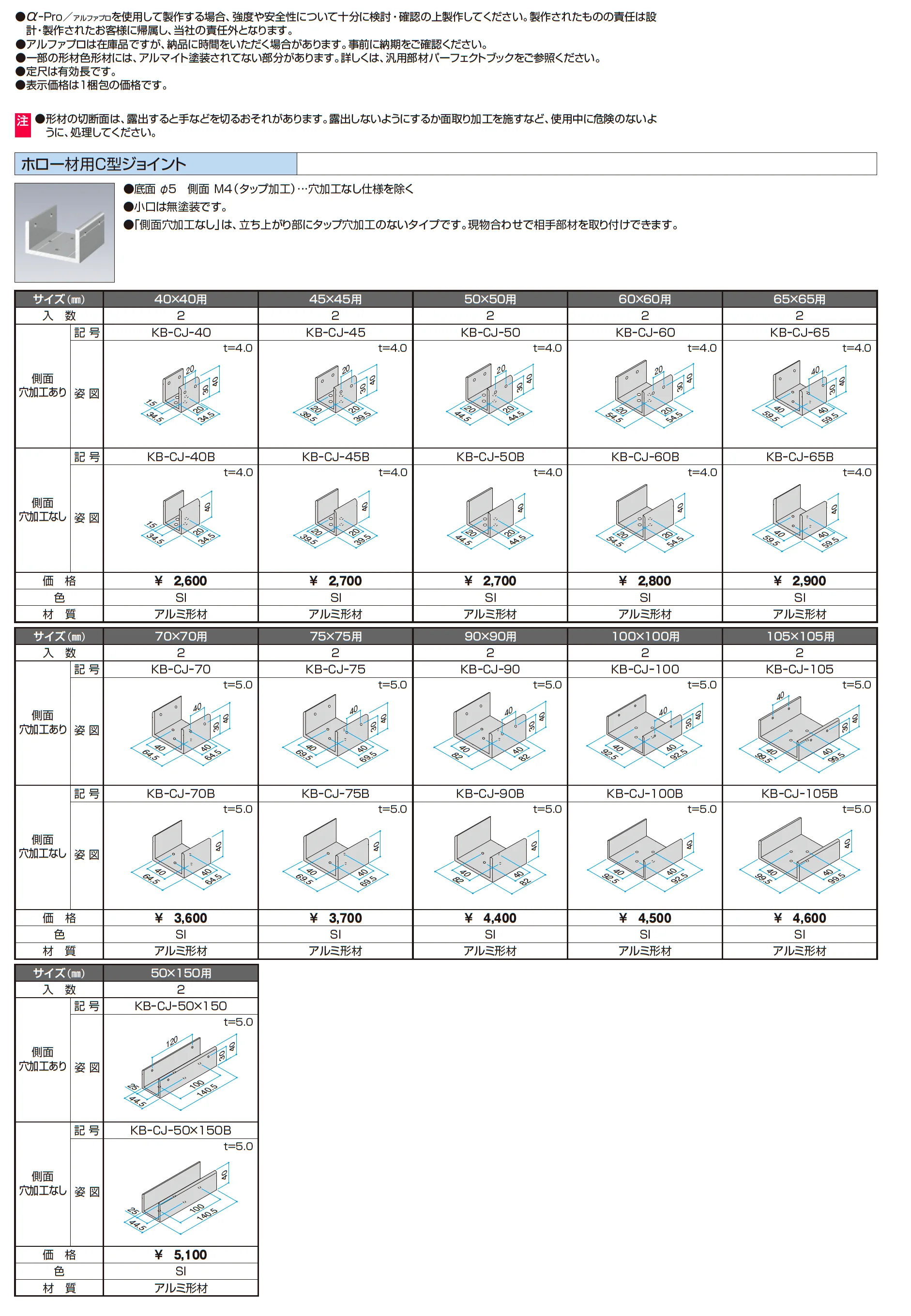 ホロー材用C型ジョイント【α-Pro アルファプロ】_価格_1