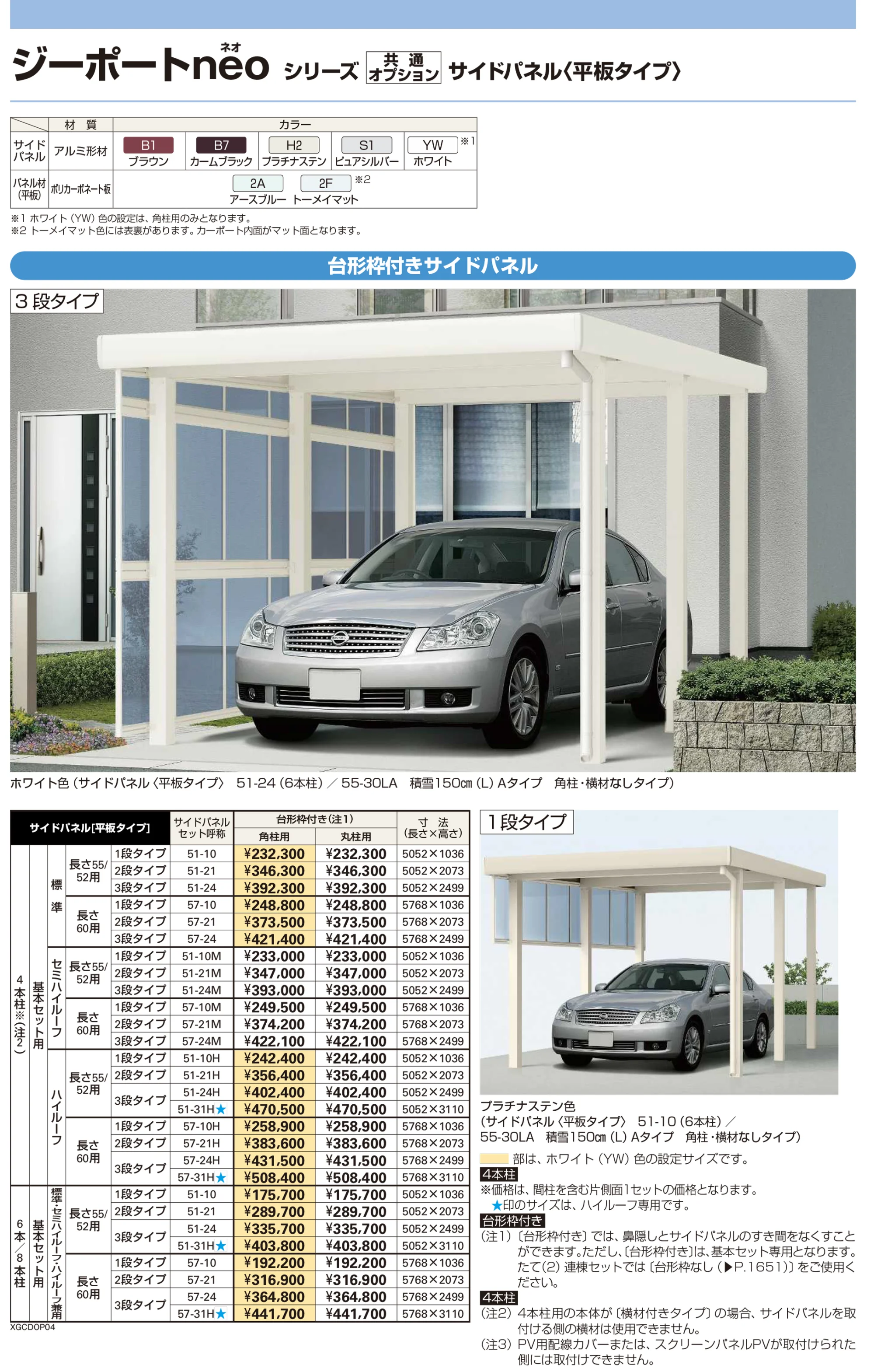 YKK AP ジーポートneoシリーズ-サイドパネル〈平板タイプ〉1
