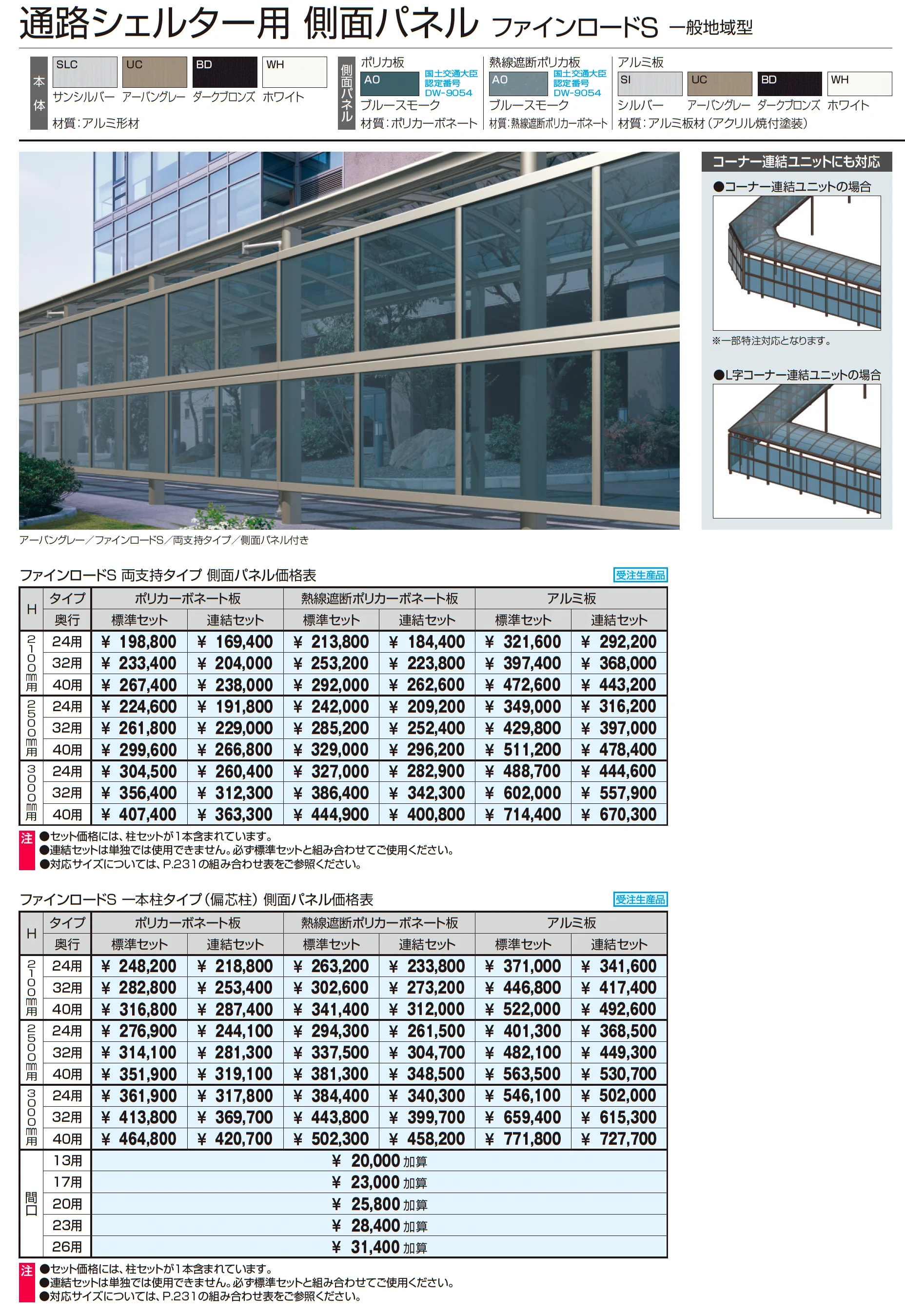 ファインロードS 一本柱タイプ(偏芯柱) 一般地域型 基本ユニット_価格_2