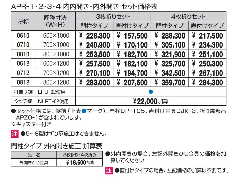 折り扉一覧 プロヴァンス4型【2022年版】_価格_1