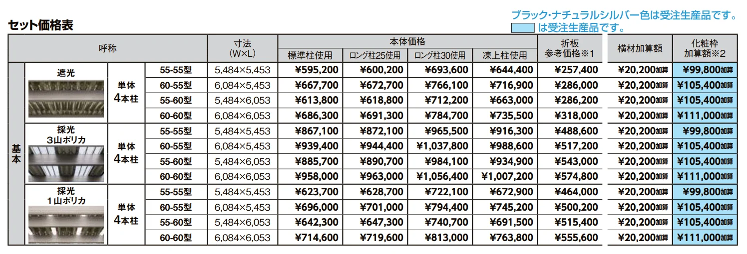 カーポートSW 1500タイプ 2台用【2022年版】_価格_1