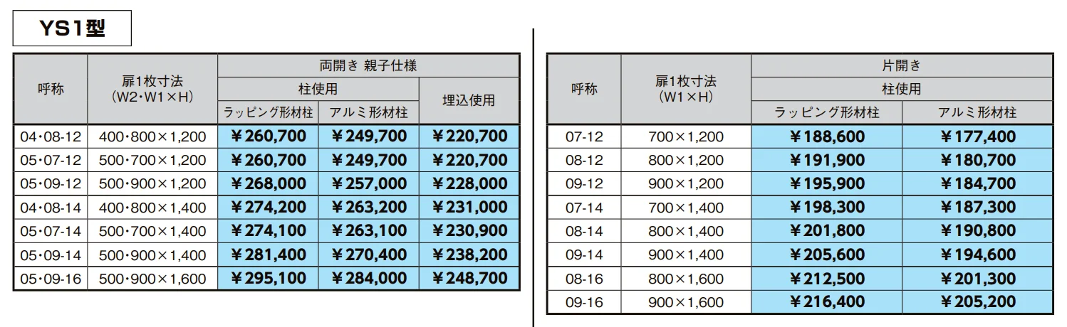 開き門扉AA エントリーシステム YS1型（木調）【2022年版】_価格_2