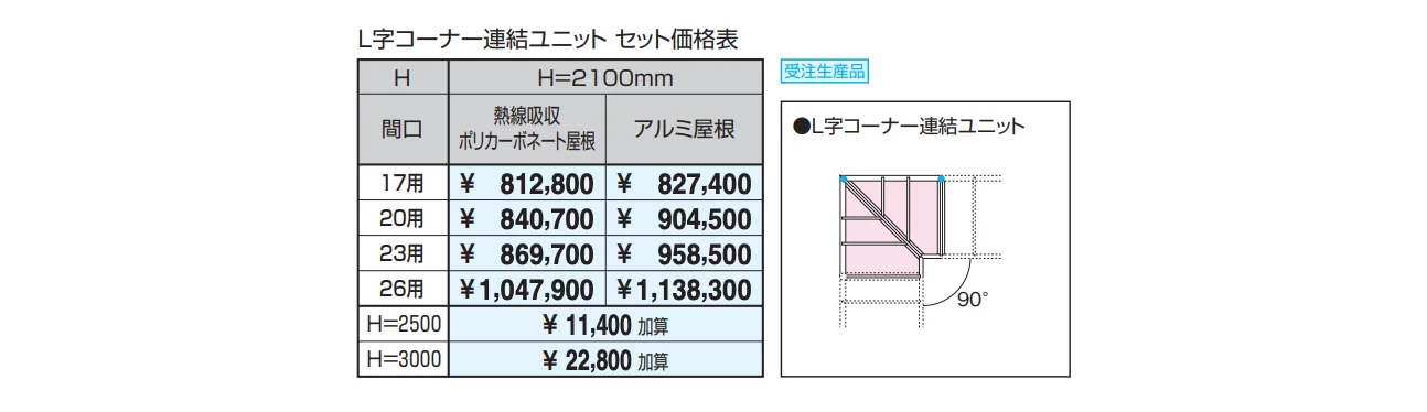 レイロード 一本柱タイプ(偏芯柱) L字コーナー連結ユニット 【2022年版】_価格_1