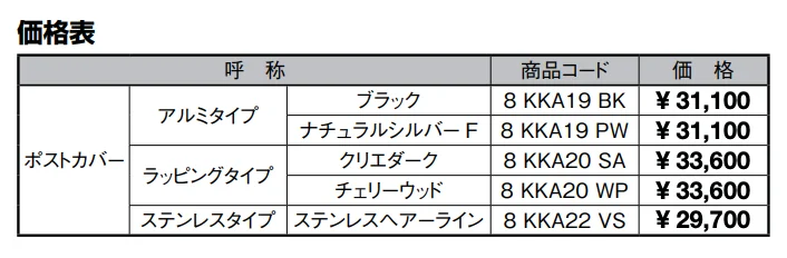 ポストカバー（S-3型専用）【2022年版】_価格_1