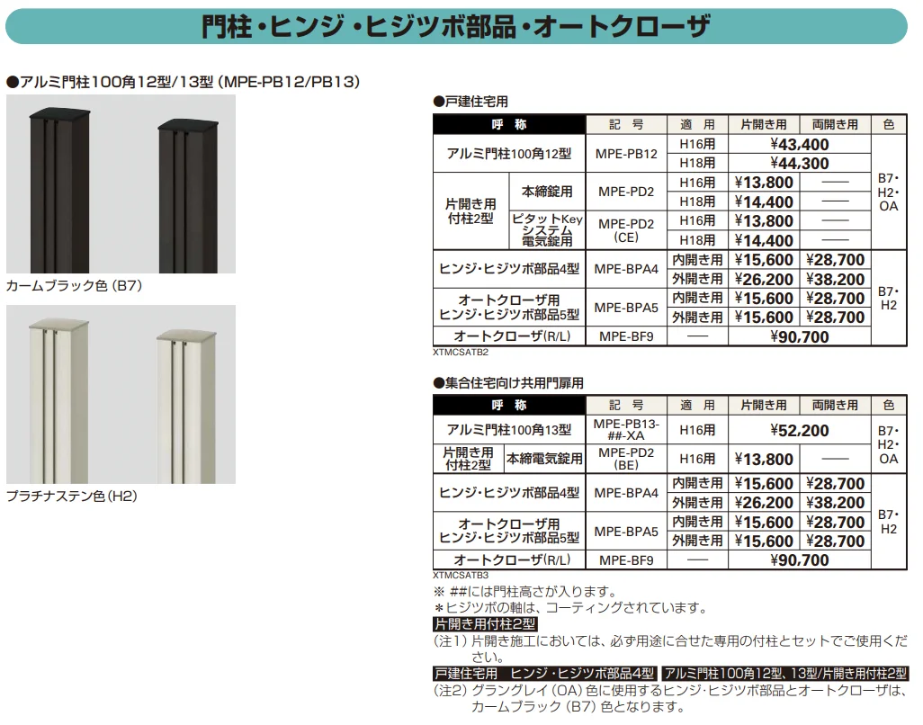 電気錠付共用門扉 シャローネ 門扉SA04型 【2022年版】_価格_3