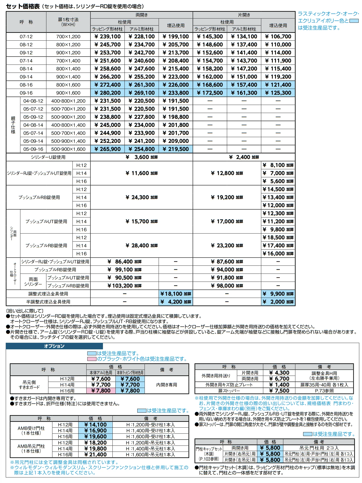 開き門扉AA YS1型(木調)【2022年版】_価格_1