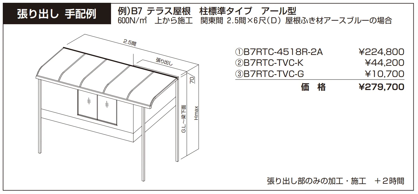 ソラリア テラス屋根 特殊納まり 張り出し 【2022年版】_価格_2