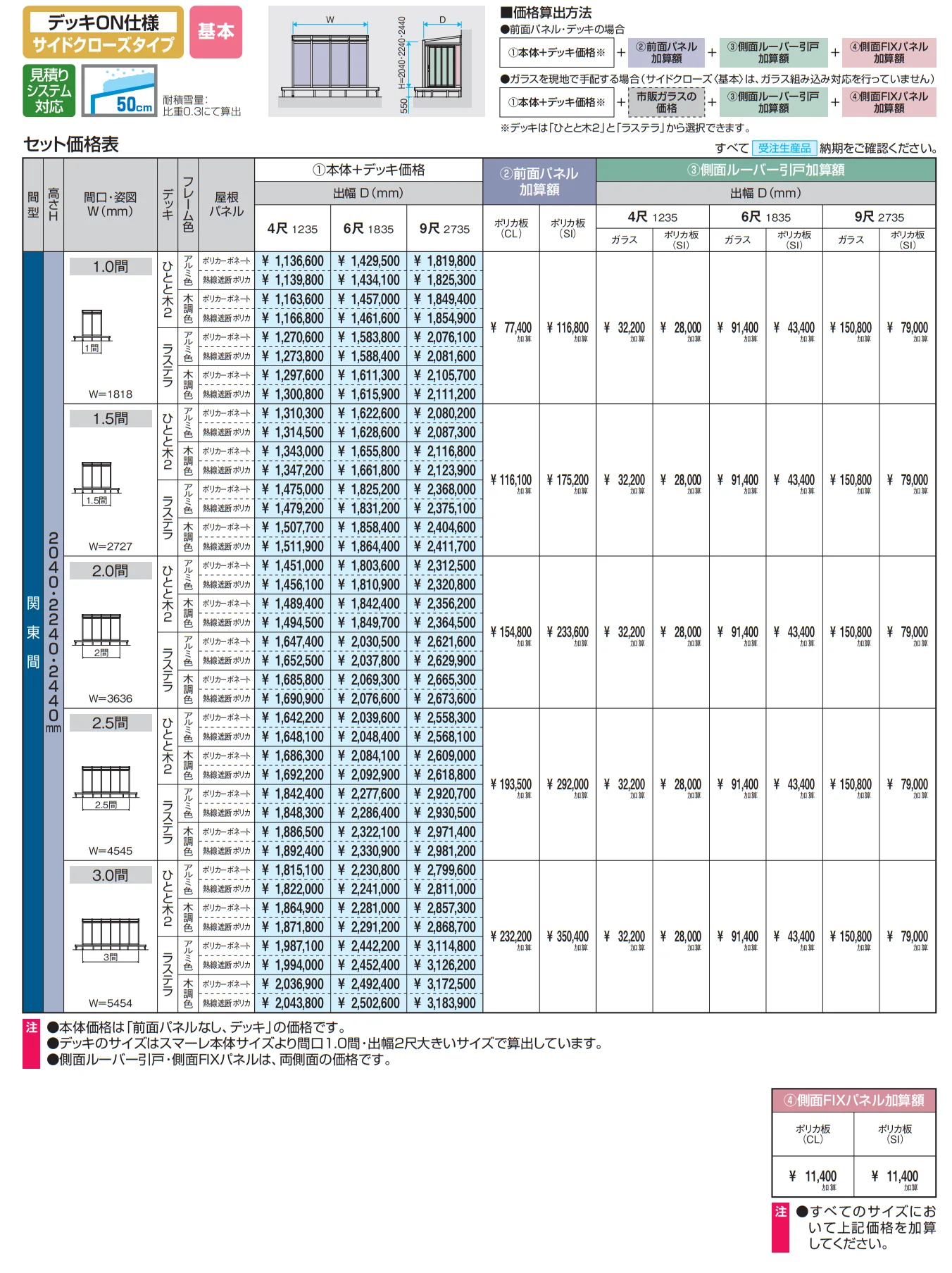 スマーレ (デッキON仕様 サイドクローズタイプ 基本)【2023年版】_価格_1