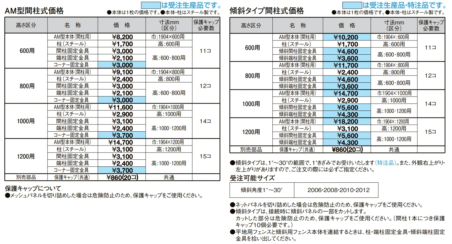 メッシュフェンス AM型[スチール製]【2023年版】_価格_2