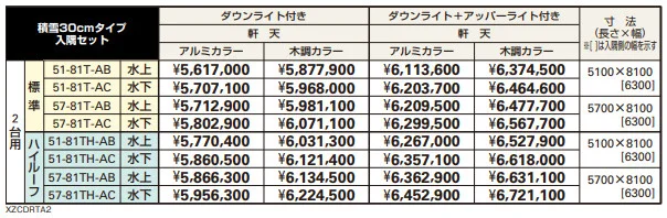 エクスティアラ ルーフ 積雪30㎝タイプ 入隅セット（ アプローチ＋2台用） 【2022年版】_価格_1
