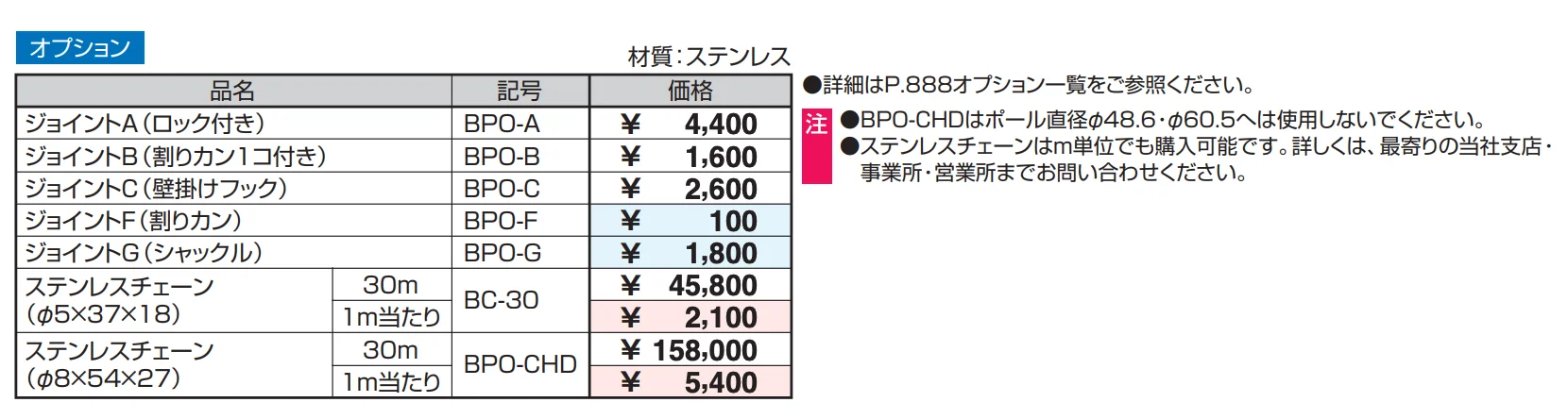 ビポール チェーン通過型 上下式 スプリング内蔵 φ60.5 【2022年版】_価格_2